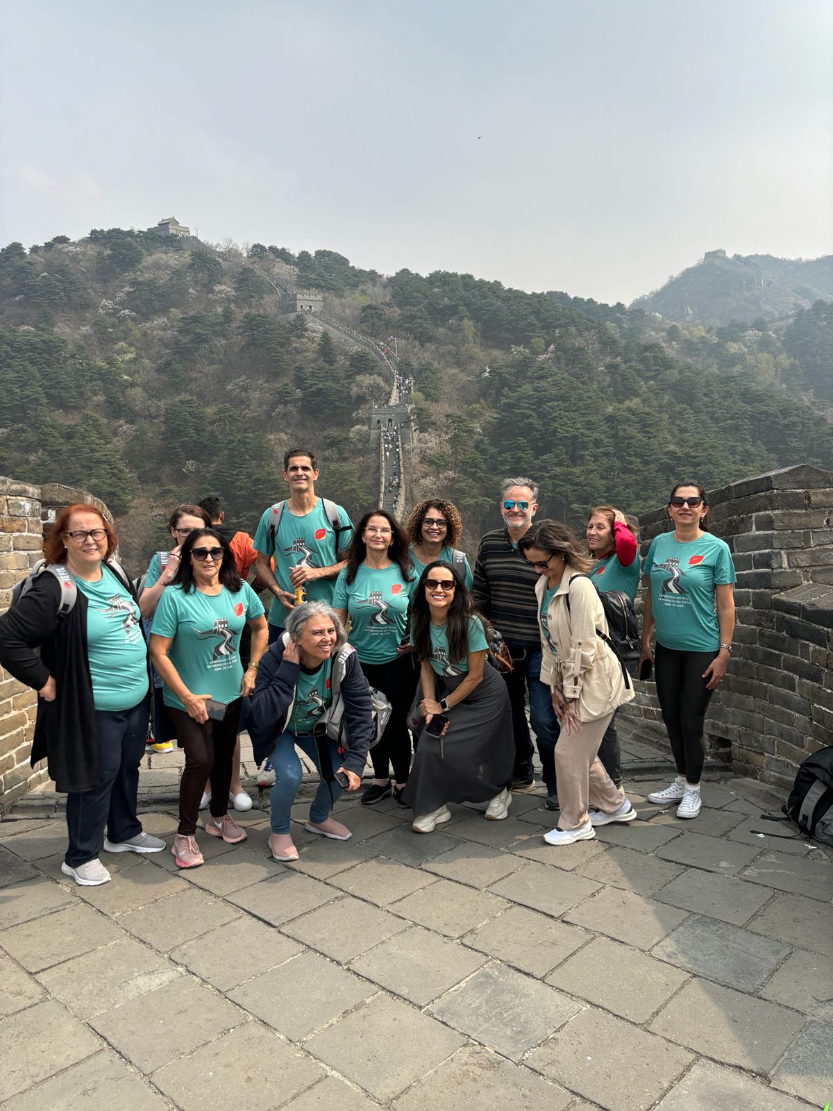 Grupo na Grande Muralha da China