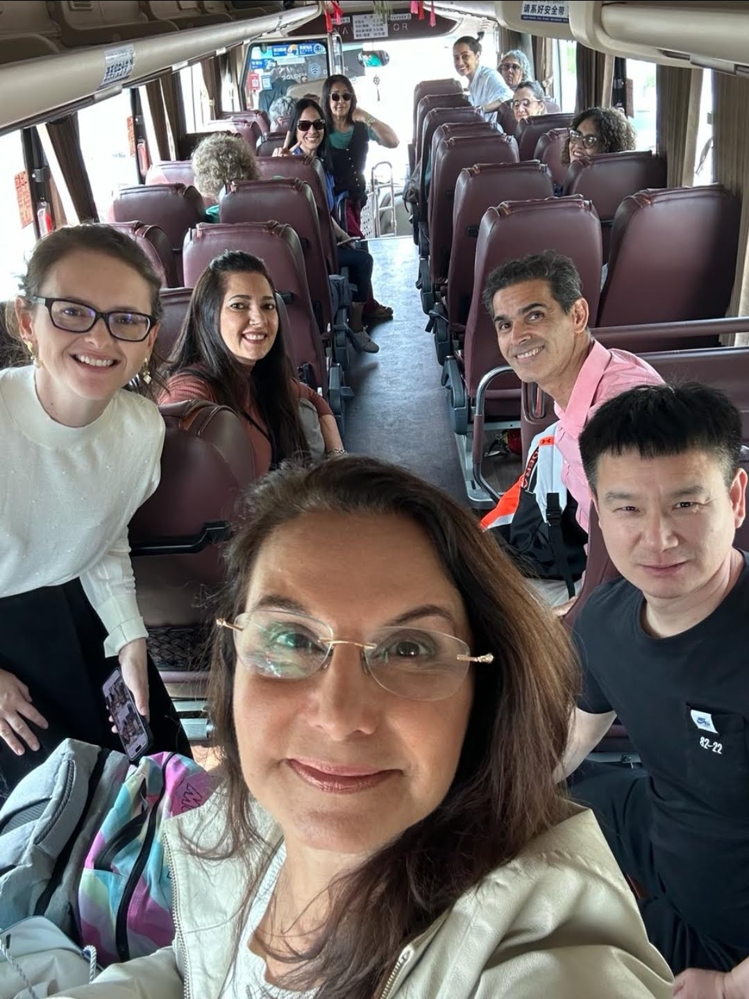Grupo durante deslocamento na China